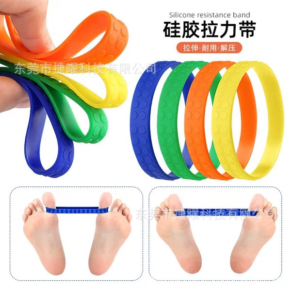 Silicone Resistance Band for Bunion and Big Toe Deformity Training, Stretching, Macaron Silicone Block Pattern with Dots