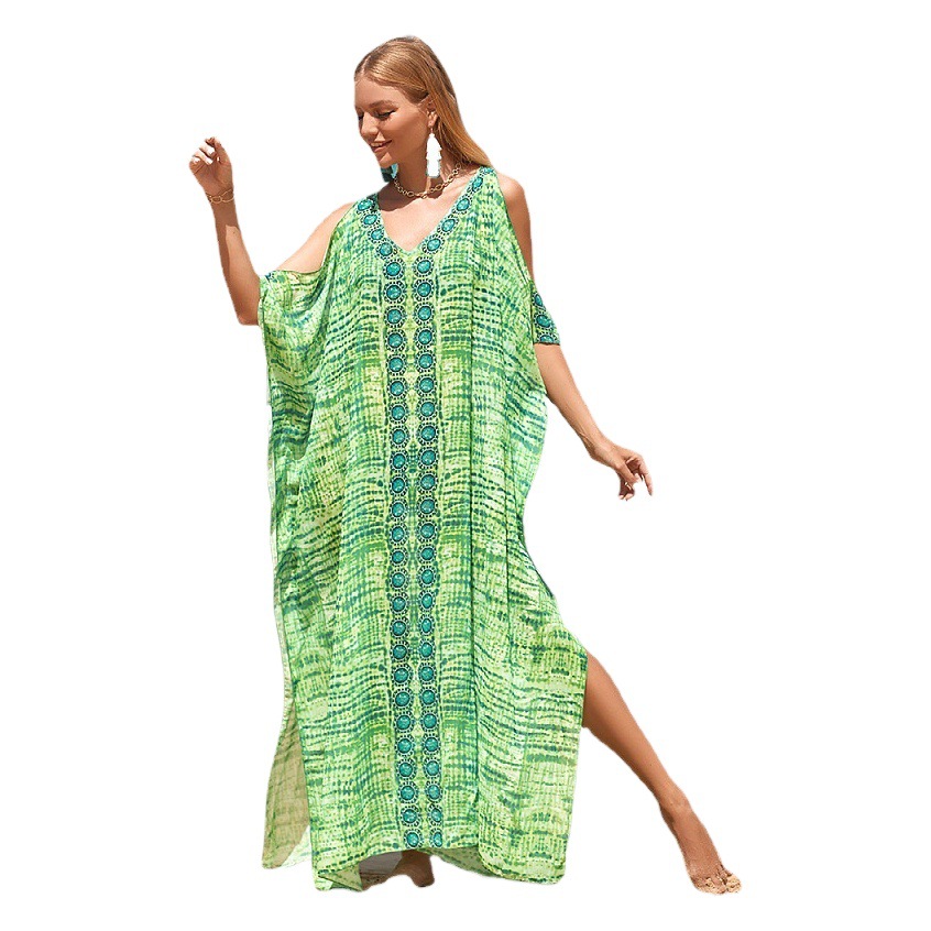 2022 nuevo vestido largo bohemio playa cubrir ropa de playa de vacaciones bikini traje de baño abrigo cubrir YX02