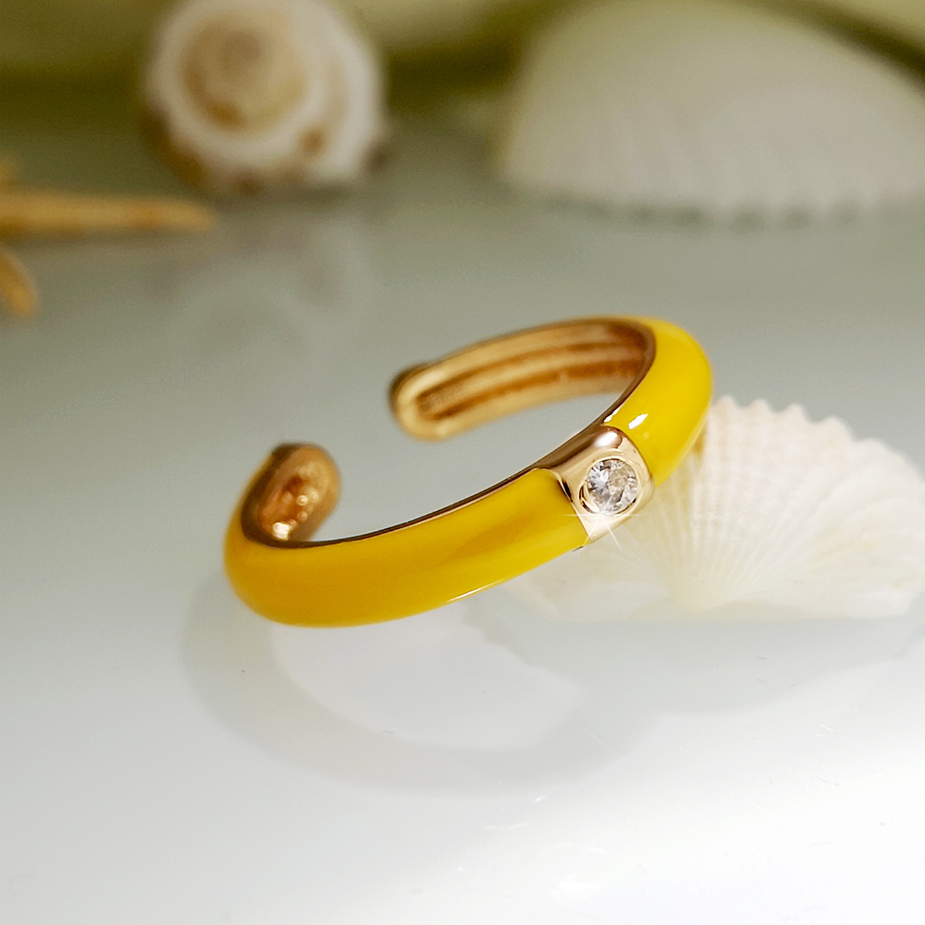 fashion gold-plated micro-inlaid zircon copper ring