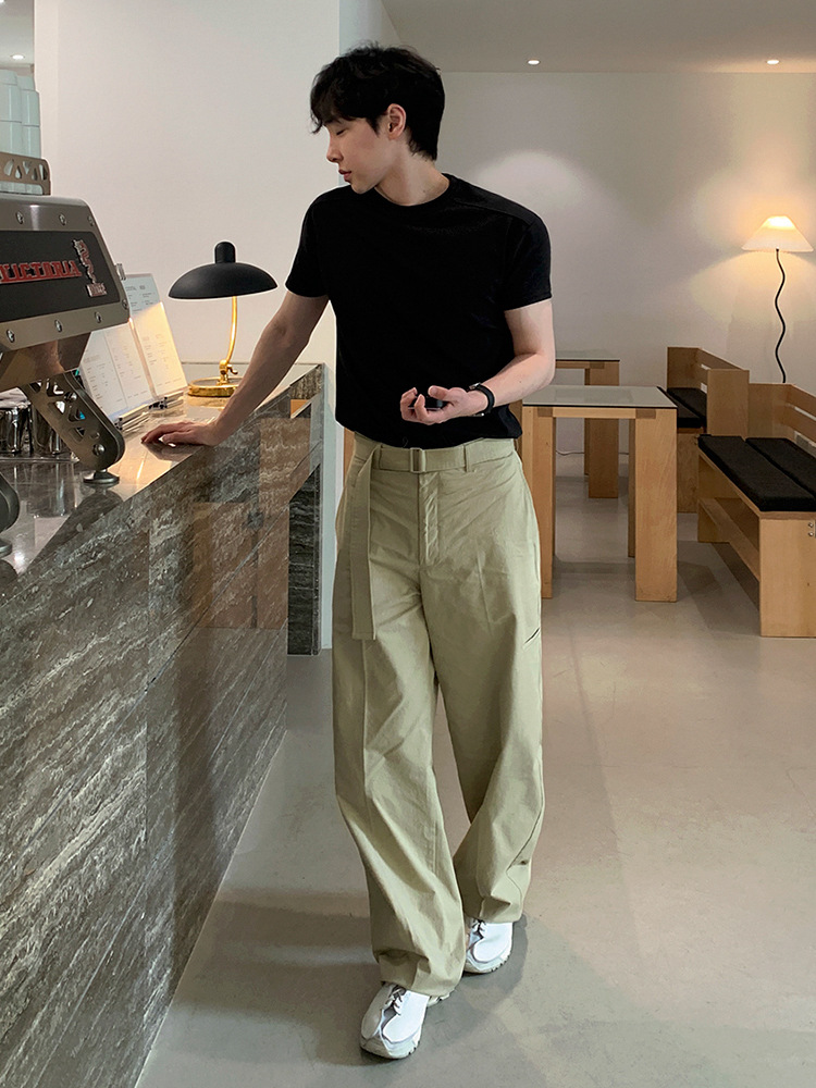 MYQシンプルカジュアル半袖tシャツ男性夏のゆるい丸首半袖韓国版トレンドCleanfit着用