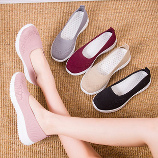 Cross-Border Women's Shoes, Large Size Flats, Flat Casual Shoes, Women's Breathable, Lightweight, Shallow Mouth, Comfortable Walking Shoes, Women's Mesh