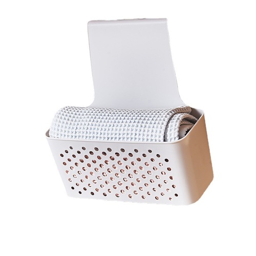 Manufacturer wholesale cupboard door wall-mounted storage basket plastic PP hollow gray and white storage basket bathroom sundries storage basket