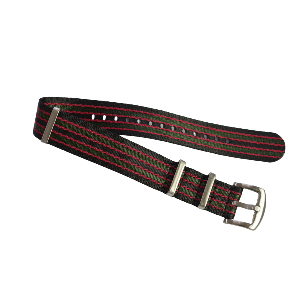 Correa de reloj de nailon NATO al por mayor en stock, correa de reloj de nailon tejida de 20/22 mm compatible con relojes.