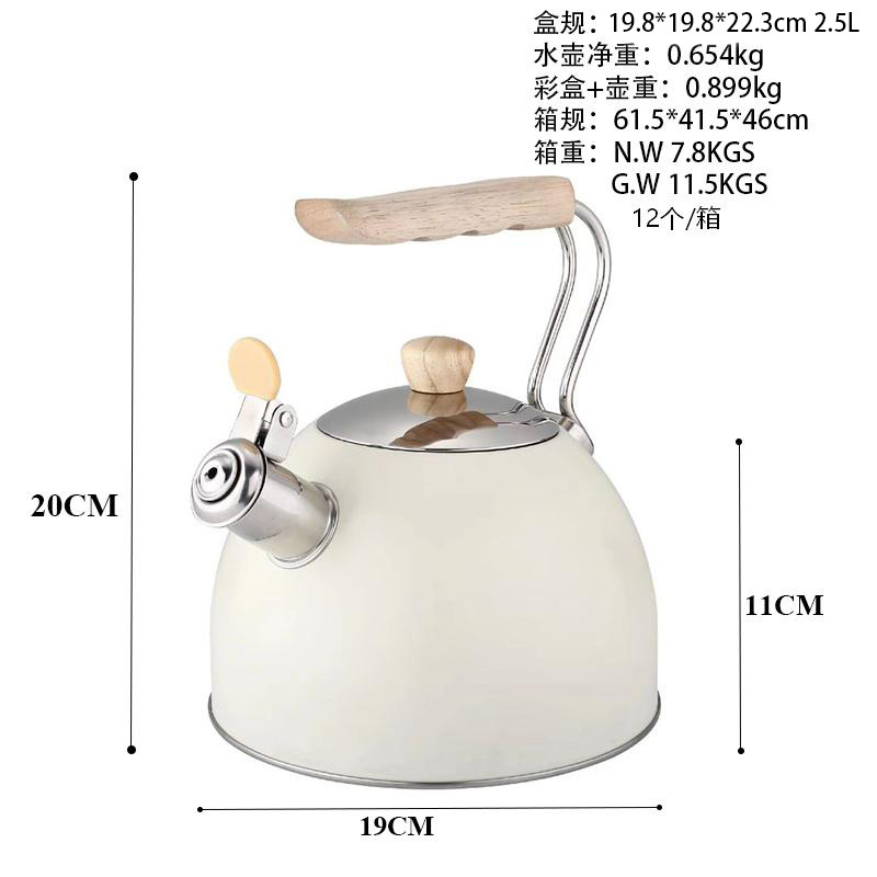 Hervidor Silbante de Acero Inoxidable 201 con Silbato para Cocina y Camping