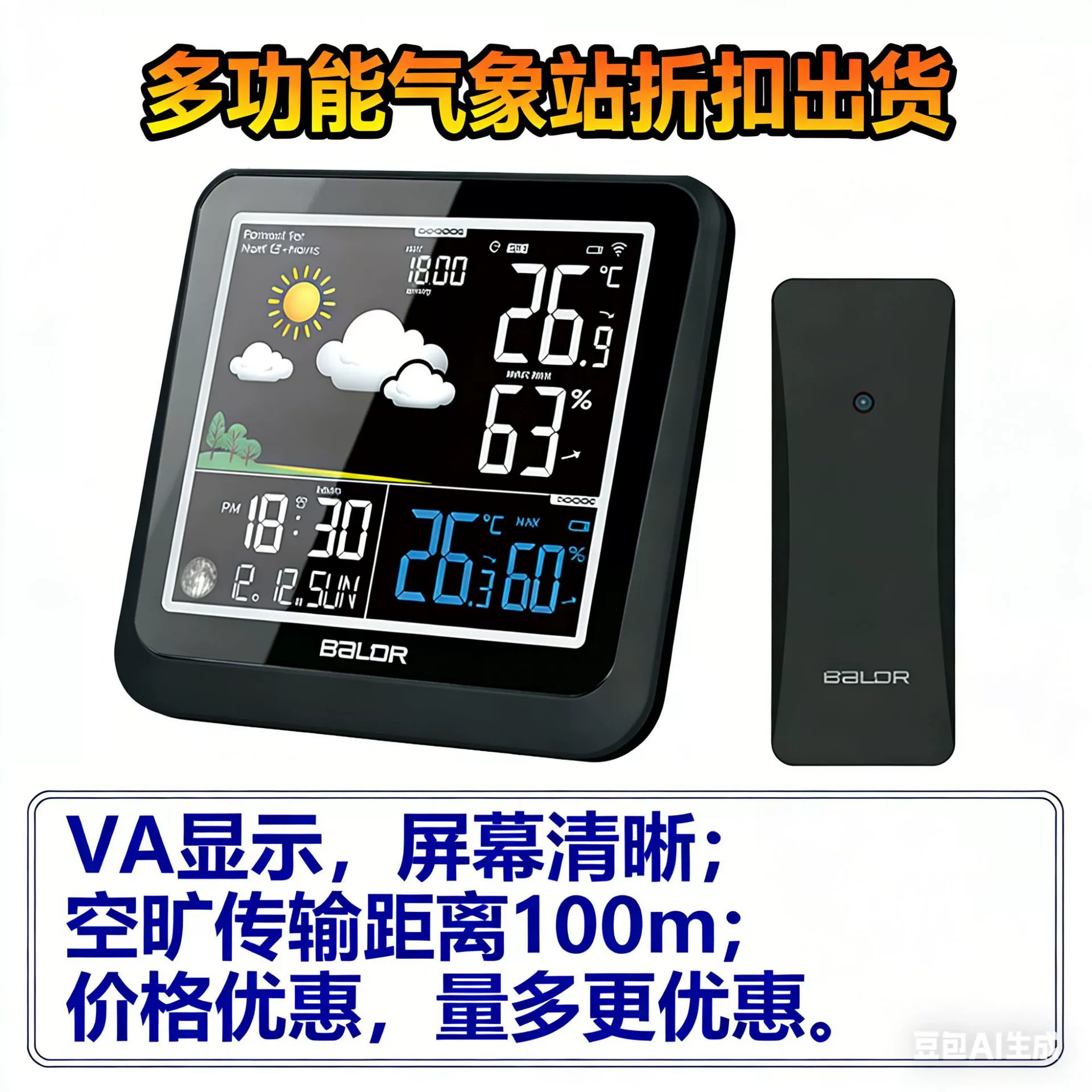 Хит продаж на Amazon: Цветной экран, часы-метеостанция, беспроводной измеритель температуры и влажности для помещений и улицы, многофункциональный будильник с ЖК-дисплеем