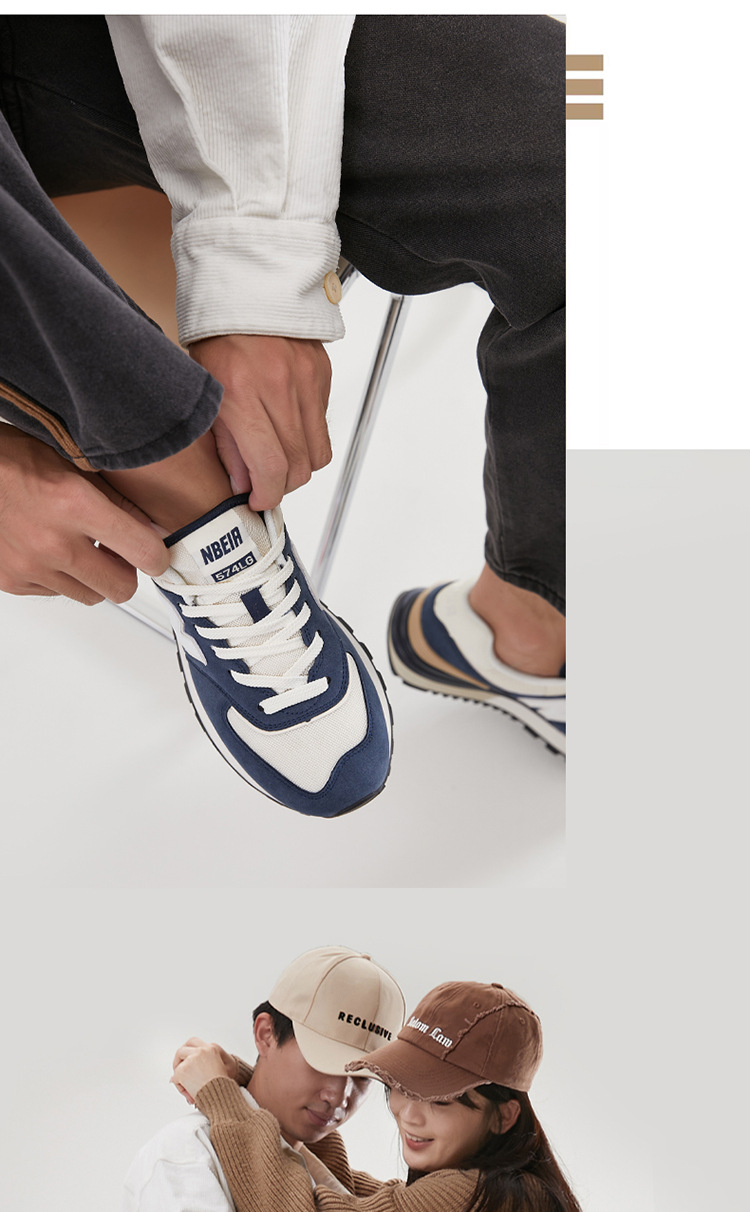 Giày thể thao unisex cổ điển tăng chiều cao đế dày phong cách Balance 574 — màu xanh đậm chi tiết 22