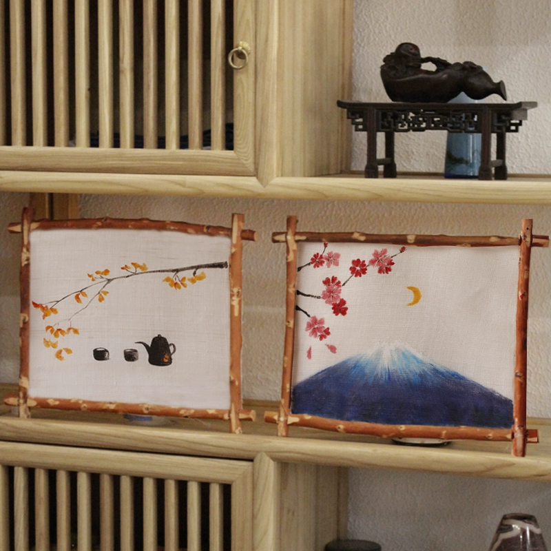 Ручная роспись декоративных картин, настенные украшения из рами ручной работы, гостиные отелей, таверны B&B, настенные гобелены, простые пейзажные картины.