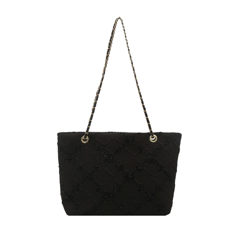 Handheld shoulder bag, quilted texture, chain strap — summer style, 4 colors