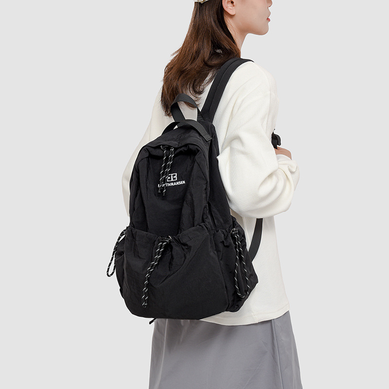 Mochila coreana de cordón, mochila de nicho, mochila de ocio, bolsas escolares universales para estudiantes universitarios, hombres y mujeres.