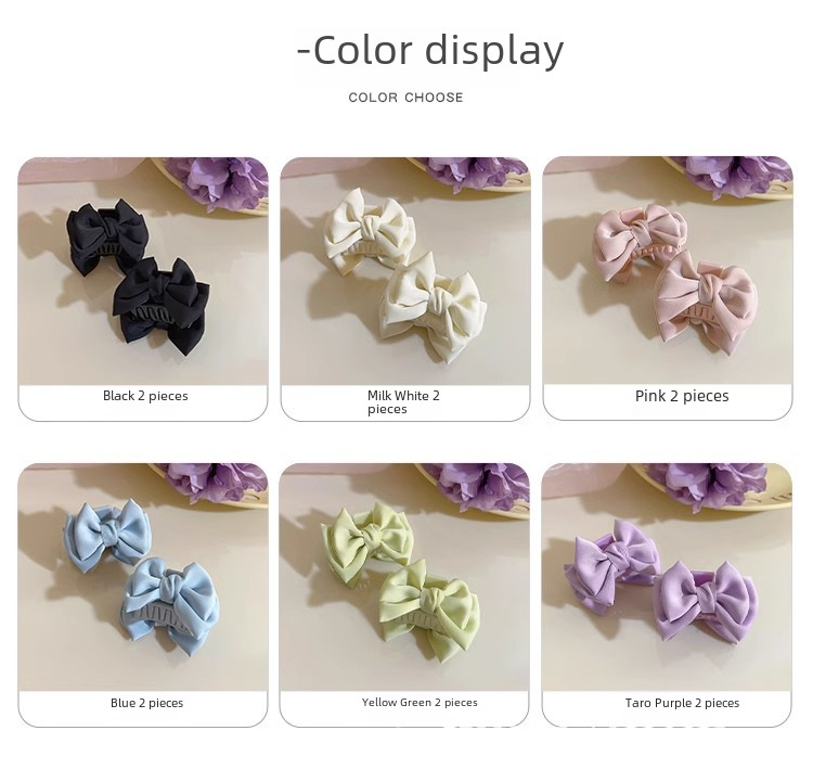 Satijnen strik haarclip voor dames elegante haaraccessoire_voghion.com