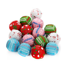 批发猫玩具球含猫薄荷圣诞系列贴布球猫咪玩耍逗趣宠物用品