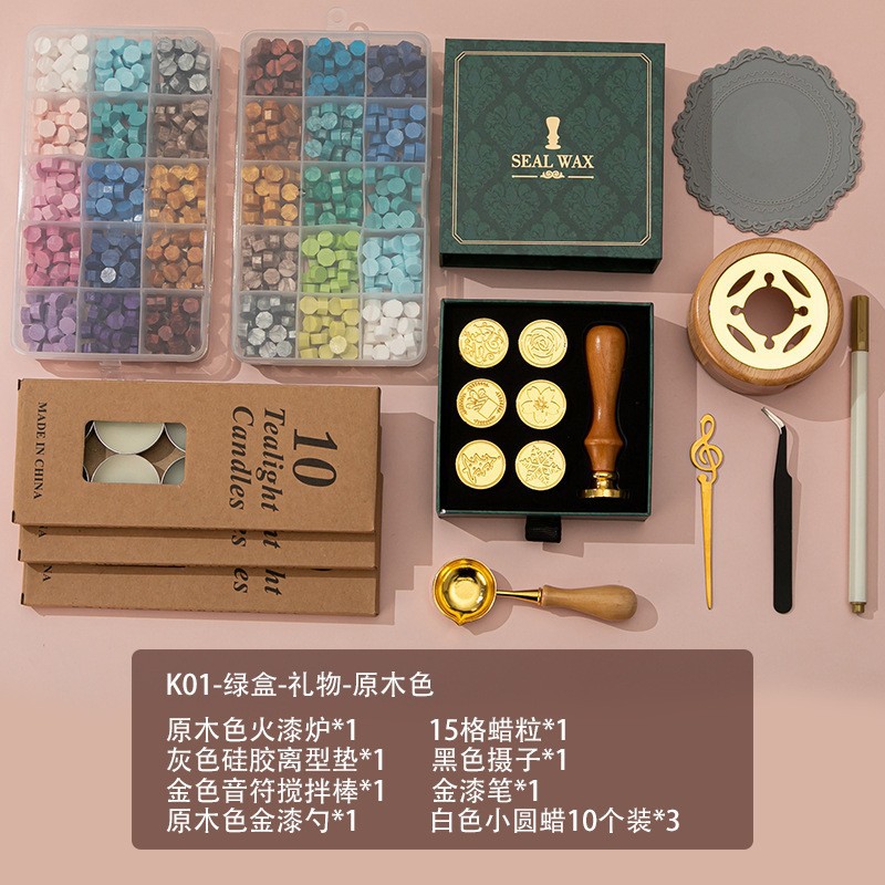 Nuevo macaron fuego pintura cera grano horno sello mano cuenta Día de San Valentín cumpleaños regalo fuego pintura sello conjunto completo al por mayor