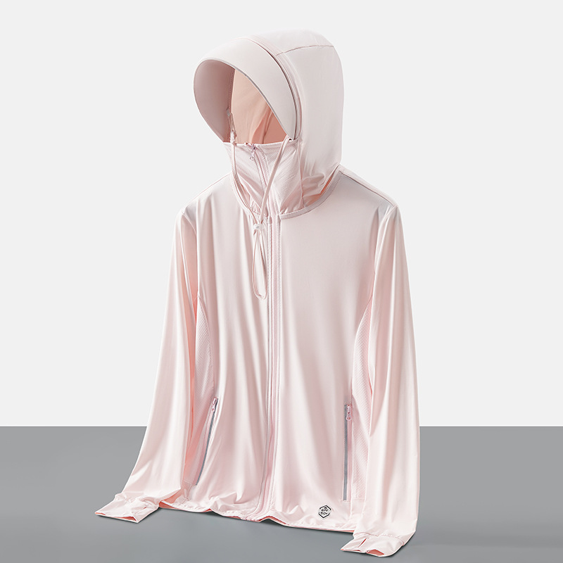 Ropa de piel de seda de hielo banana bottom mismo estilo verano con ropa de ala para hombres y mujeres ropa de protección solar de protección UV transpirable ligera