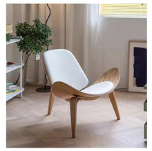 微笑贝壳椅客厅靠背飞机椅休闲椅简约现代设计师阳台单人沙发椅