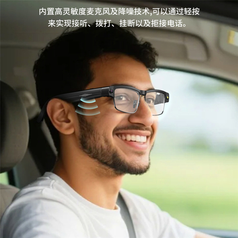 跨境新款L802智能摄像录像蓝牙眼镜高清防抖拍照通话识别翻译眼镜|undefined