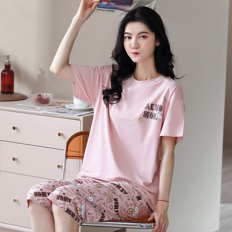 in stock Cotton Luna Short-sleeved Pregnant Women's Pajamas After Maternity Breastfeeding and Feeding Plus Size Luna