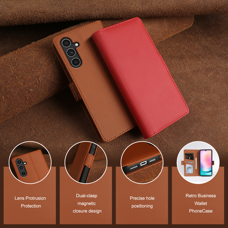 Suitable for Samsung Galaxy A24 Wallet Flip-Style Pu Leather Phone Case Book Cover Protective Cover