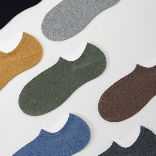 Carefully selected pure cotton socks men's boat socks spring and summer thin antibacterial shallow mouth non-falling invisible socks wholesale cotton