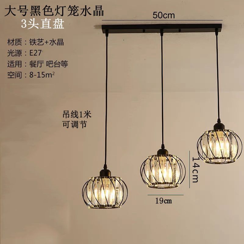 Araña de comedor, barra de bar simple moderna de tres cabezas, mesa de comedor creativa, dormitorio, personalidad, sala de estar, comedor, iluminación nórdica atmosférica