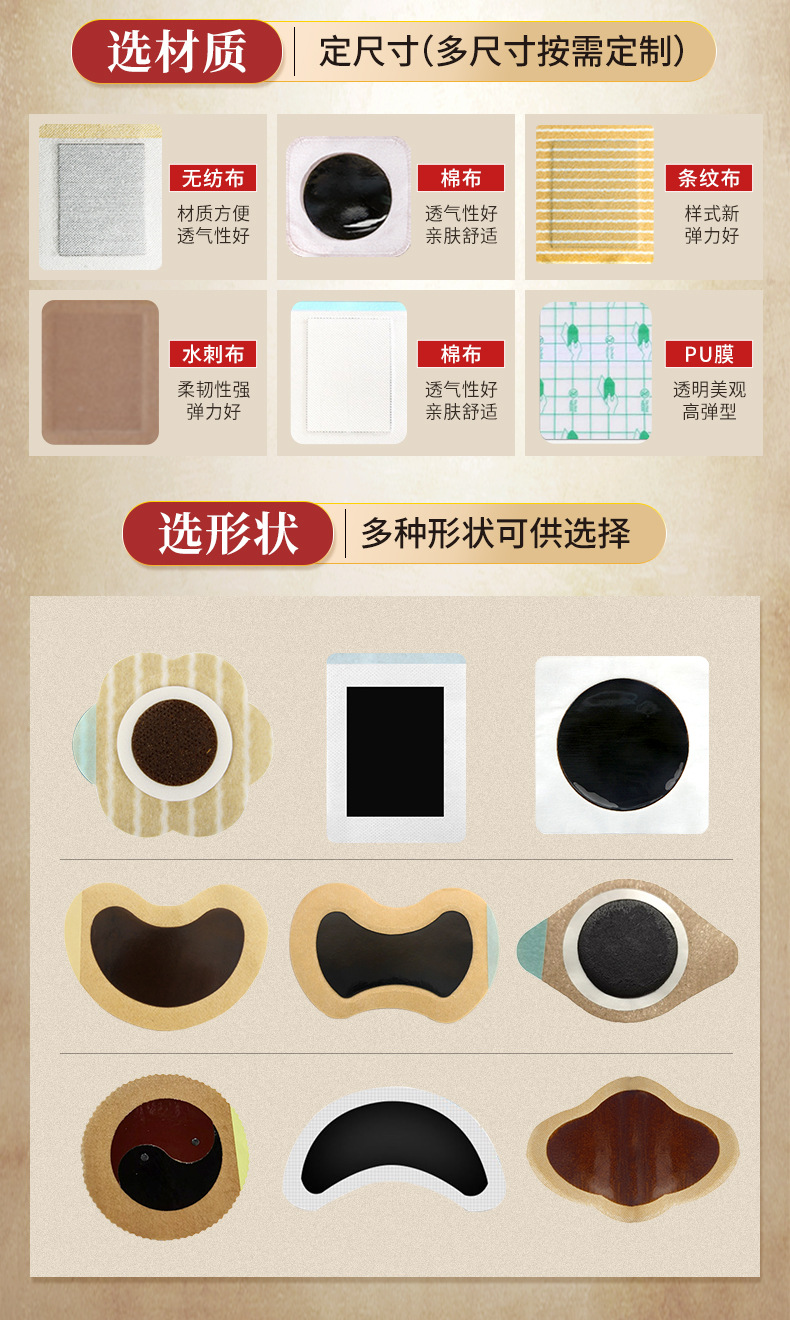 Feng Shi Old Black Herbal Plaster Patches Traditional Topical Body Care 5 Patches Per Box key features