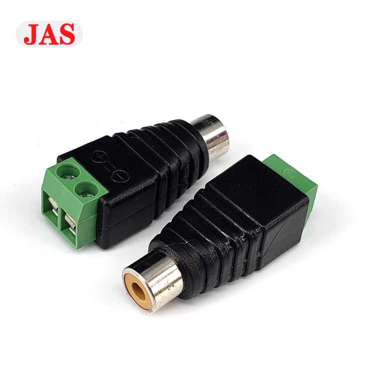 现货供应监控配件绿色免焊螺丝RCA母头AV音频头免焊