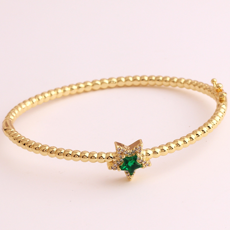 Fashion Geometric Copper Plating Zircon Bangle 1 Piece