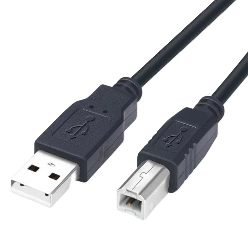 Кабель принтера с квадратным портом, кабель для печати данных типа C, мобильный телефон, полностью медный черный 1.5m компьютерный USB-кабель