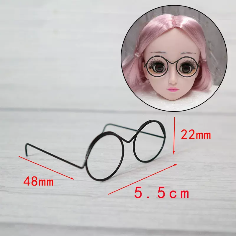 ob11 bjd娃娃扭扭棒小狗玩偶通用迷你小眼镜框电镀钢丝玩具配件