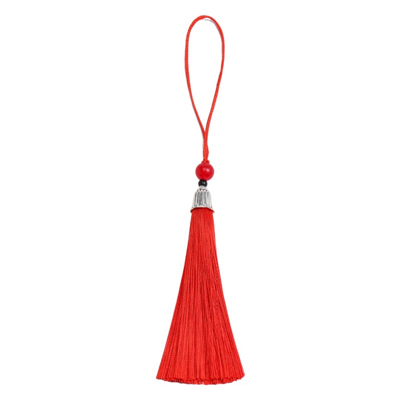 8cm Linglong Pearl Tassel Spike Polyester Chinese Knot Hanfu Ancient Clothes Luggage Hanging Metal Cap Bookmark Small Spike