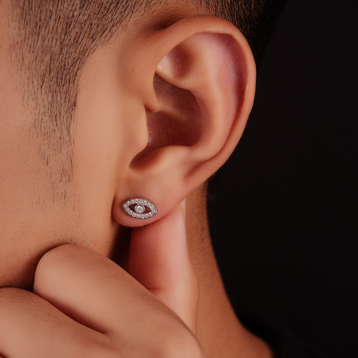 Cool Men’s Stud Earrings, Minimalist Stainless Steel Ear Studs_voghion.com