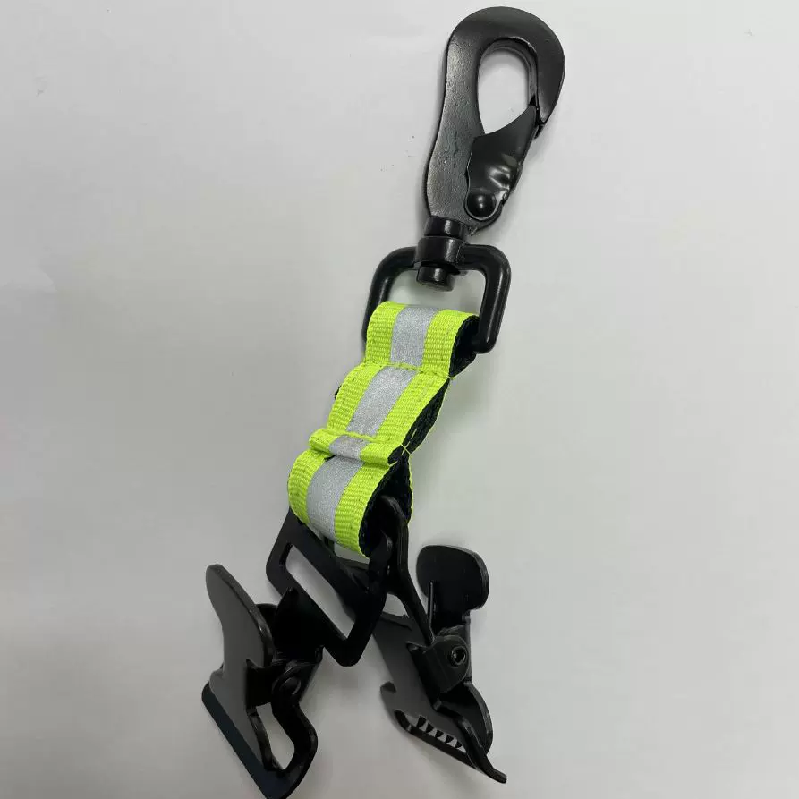 旋转弹簧钩夹 消防员EMT救援工作手套皮带夹支架手套带夹反光饰边