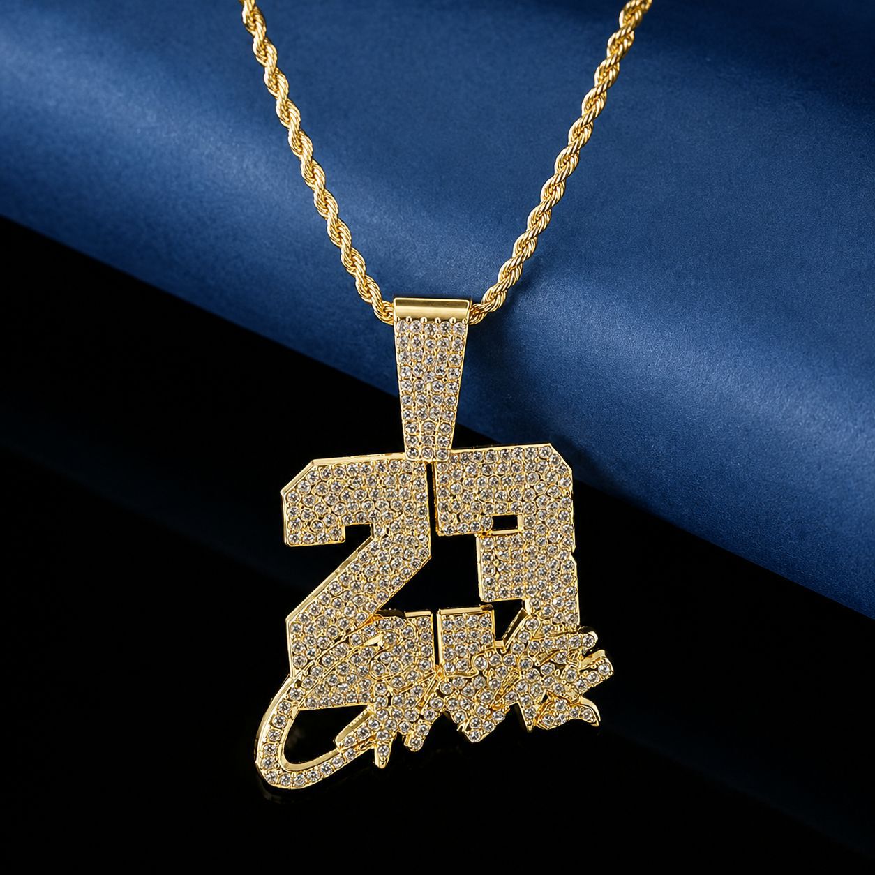 Europa y los Estados Unidos Hip Hop 23 colgantes de cadena cubana aleación de diamantes collar de rap joyería hipster al por mayor transfronterizo