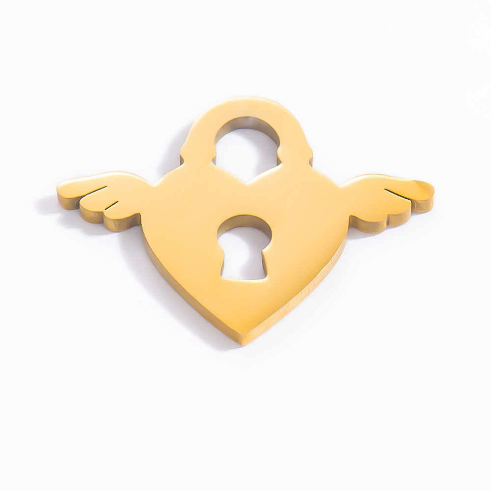 1 Piece 9.9*15mm 304 Stainless Steel Shell PVD Coated Real Gold Plated Four Leaf Clover Key Polished Pendant DIY Jewelry Accessories display picture 6