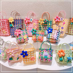 Cartoon card holder PVC, basket, handheld small bag, universal children's hand loop bag
