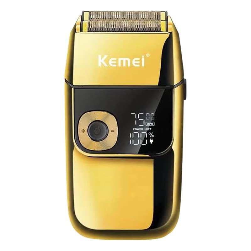 Kemei/科美電気シェーバーメンズKM-2028金属ボディled液晶表示電気シェーバー
