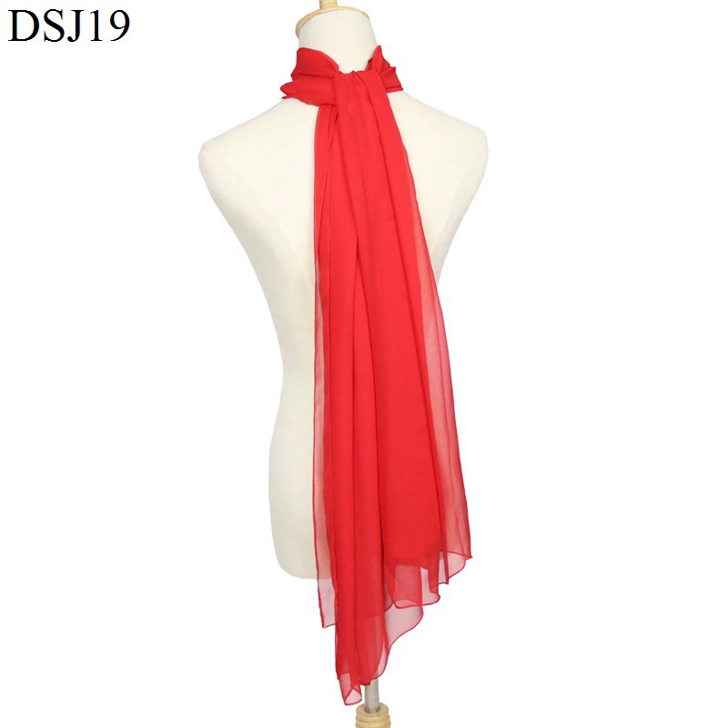 Gradient chiffon long scarf, soft drape stole, 180×70 cm, lightweight
