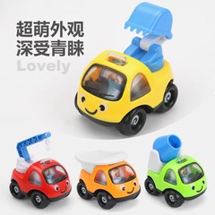 Cartoon Q-version Car Construction Vehicle Elastic Toy Car Educational Mini Car Model Street Stall Toy Gift