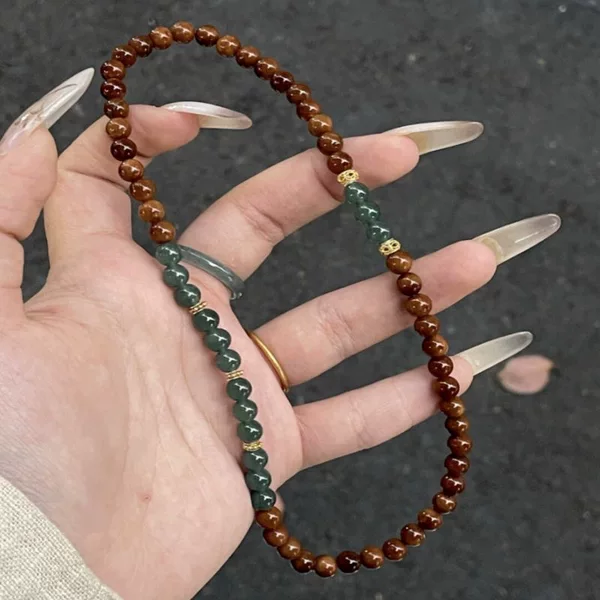 New Chinese Style Stacked Double-Circle Bracelets, Fashionable Two-Color Design, Essential Simple and Versatile Bracelets for Fairies
