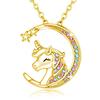 Necklace, pony, pendant, European style, unicorn