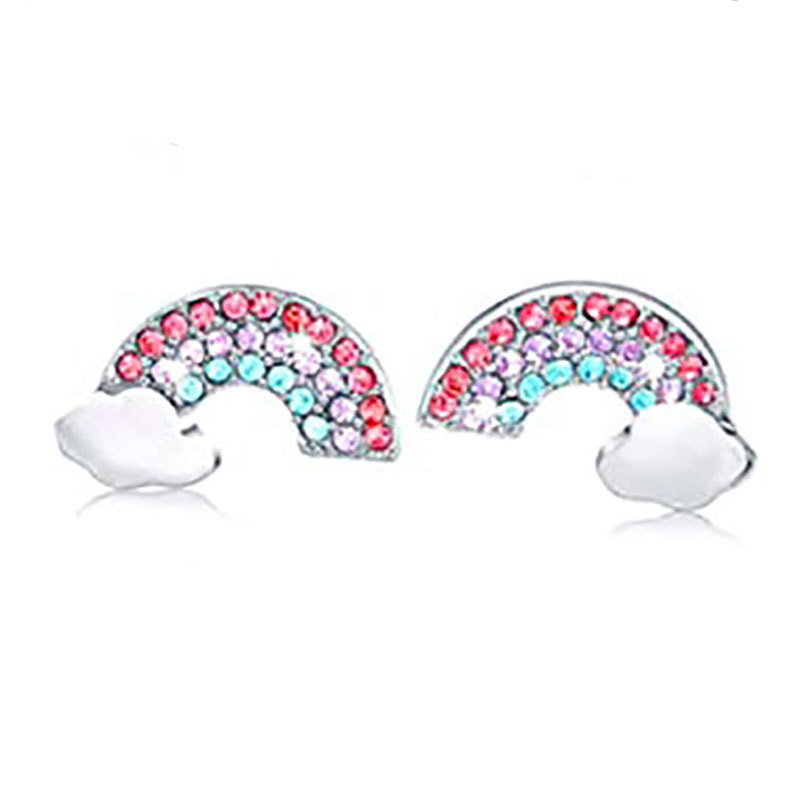 Fashion Unicorn Cat Alloy Diamond Artificial Gemstones Ear Studs 1 Pair display picture 1