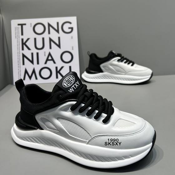European Station Men's Shoes Spring Breathable Mesh Sports Teenager Running All-match Casual Platform Forrest Gump Trendy Shoes