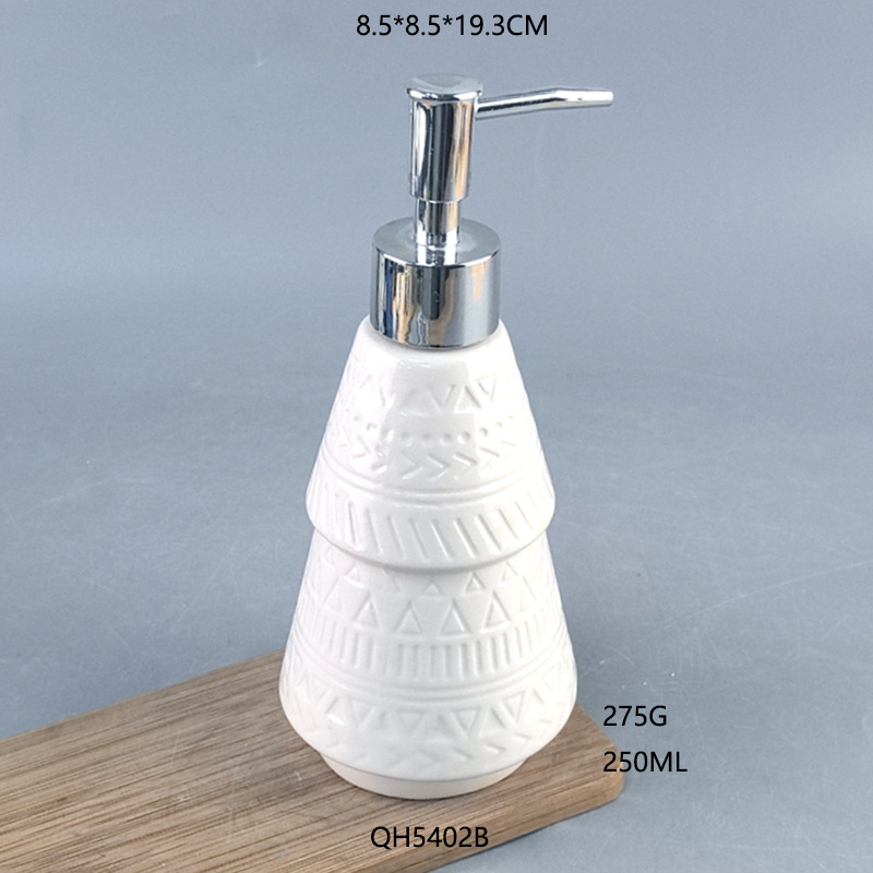 Taza de enjuague bucal de mármol Juego de baño Botella de prensa de cerámica Juego para el hogar Juego de tres piezas de almacenamiento de baño de hotel