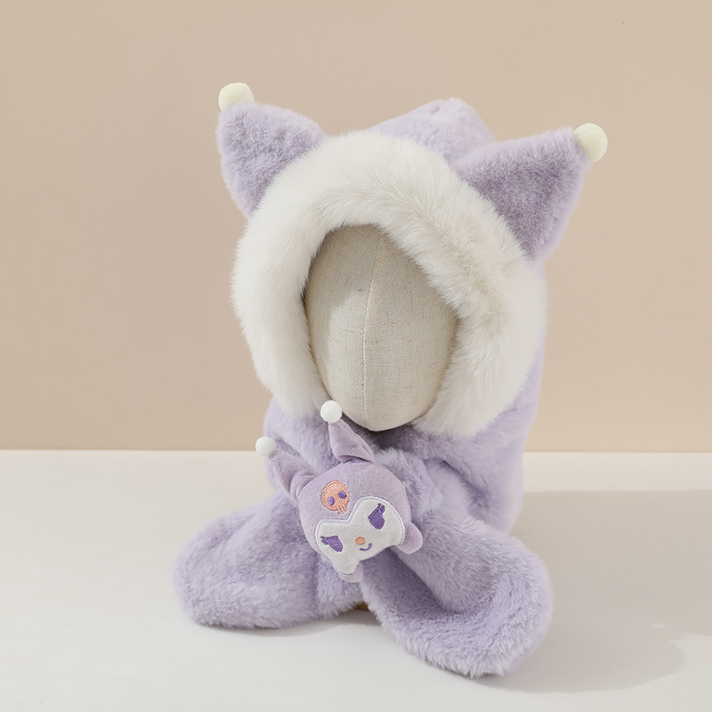 Sombreros para bebés, bufandas, sombreros de protección de orejas calientes y gruesas, bonitos sombreros de peluche genuinos de Melody, moda para hombres y mujeres.