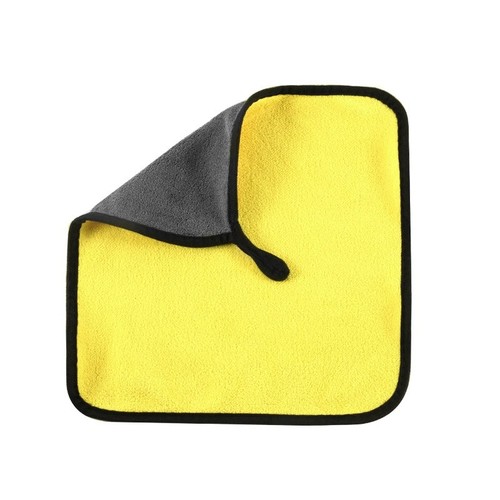 Car washing towel, double-sided coral velvet car cleaning cloth, two-color water-absorbent and thickened, does not damage the car paint and does not shed lint, glass cleaning rag