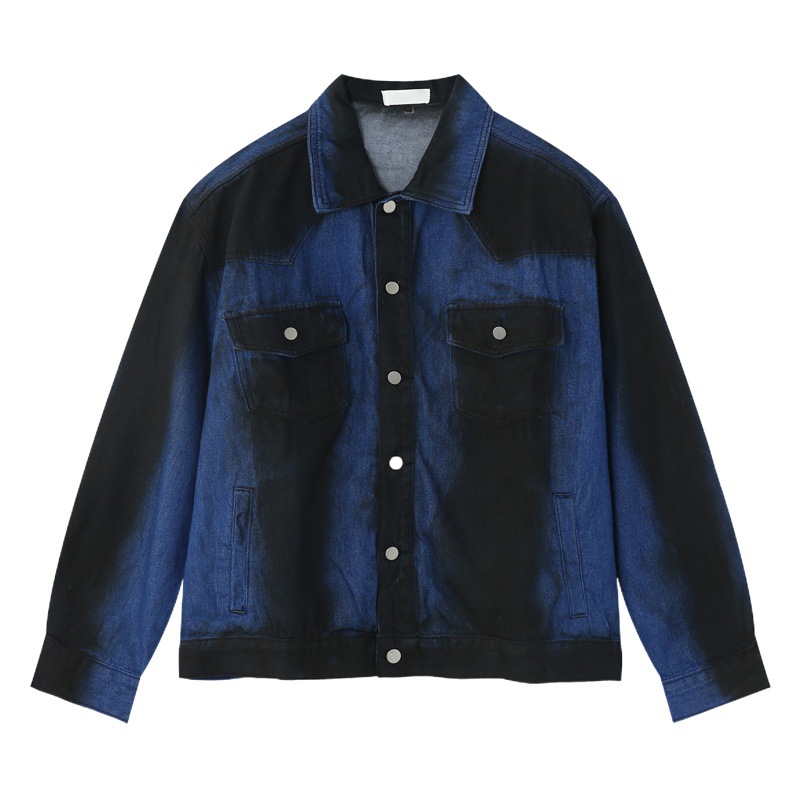 Mtlclothes ropa de Hombre | 2023 otoño nuevo estilo coreano flojo retro gradiente natural azul denim traje