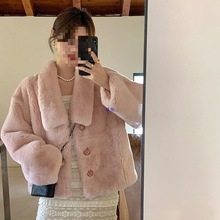 新款仿獭兔毛皮草外套女秋冬季加厚韩版宽松貂皮羊羔毛毛大衣