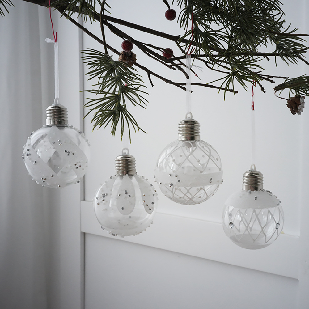 Bolas de Navidad transfronterizas decoración de Navidad colgante de árbol de Navidad lámpara luminosa bola bola de plástico accesorios de decoración de escena
