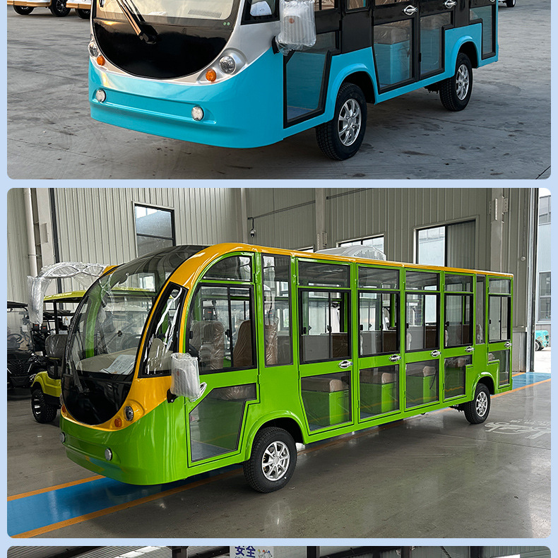Ce Certified Tourist Shuttle Bus for Scenic Spots, Factory Tours, and Property Viewings, with Doors, 14-Seater Enclosed Electric Sightseeing Vehicle