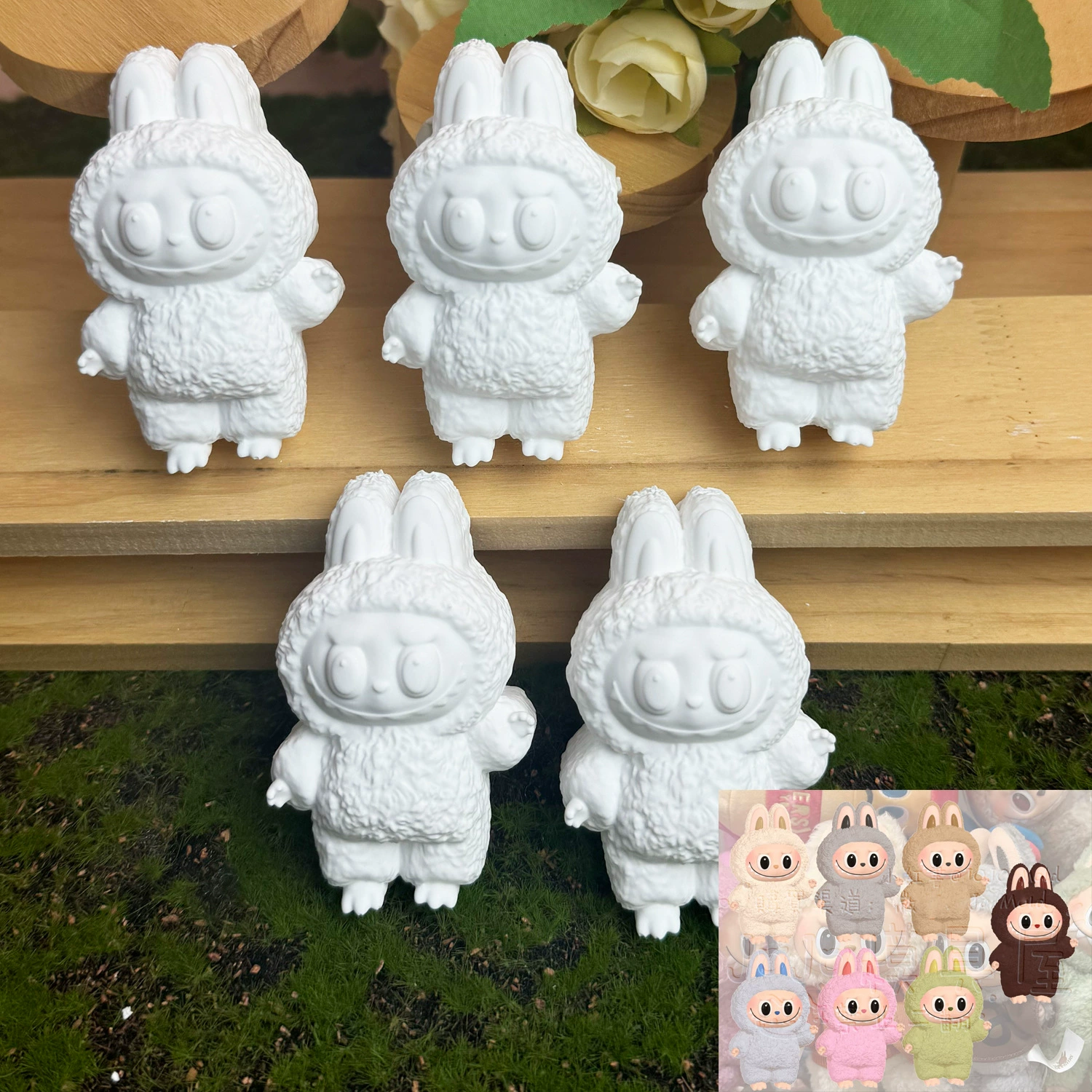 Labubu gypsum doll first generation second generation third generation labubu DIY graffiti peripheral clothes accessories plate