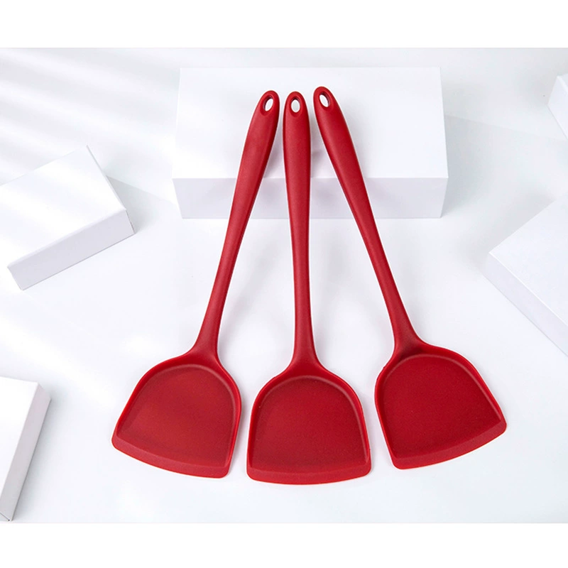 High-temperature resistant non-stick silicone spatula dedicated for cooking, flat spatula for wok and pan, protective spatula wholesale